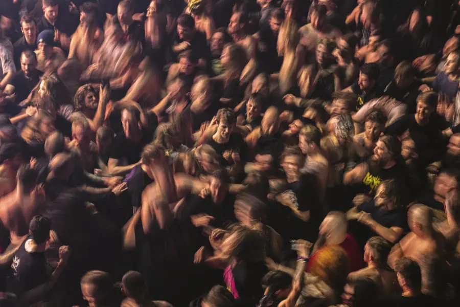 Packed crowd at a gig